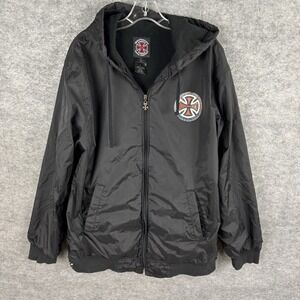 Independent Truck Company Jacket XL Black Windbreaker Hood Skater Y2K